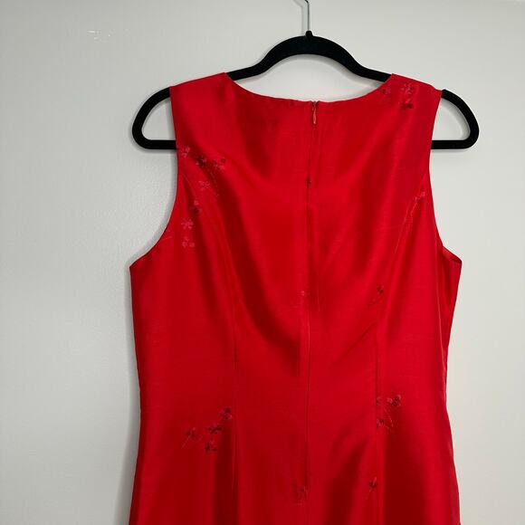 2 Piece Newport News Easy‎ Style Women’s Red 100% silk dress and jacket set - Picture 6 of 10